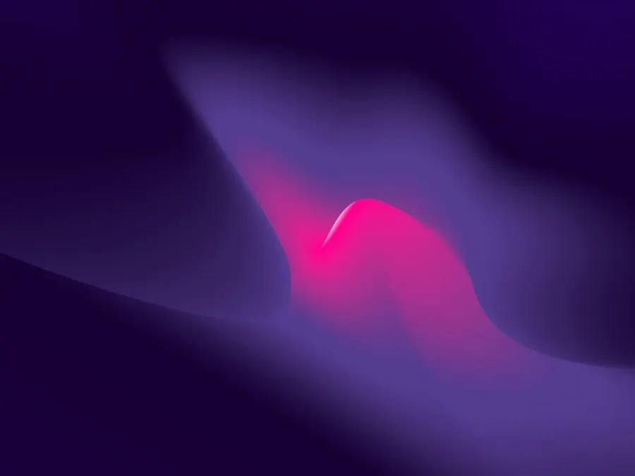 An abstract gradient form rising to a peak and levelling off against a dark field