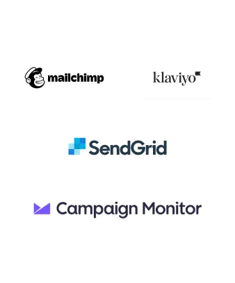 Email & newsletter platforms: Mailchimp, Klaviyo, SendGrid, Campaign Monitor