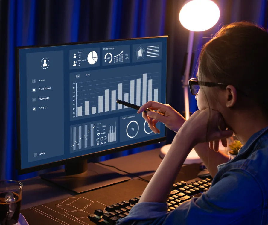 An analyst segmenting audience cohorts on a charting dashboard