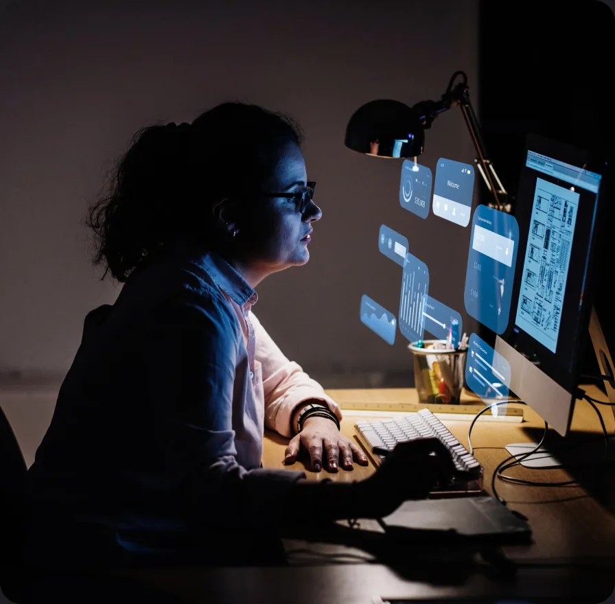 A marketer running campaigns across several screens at once