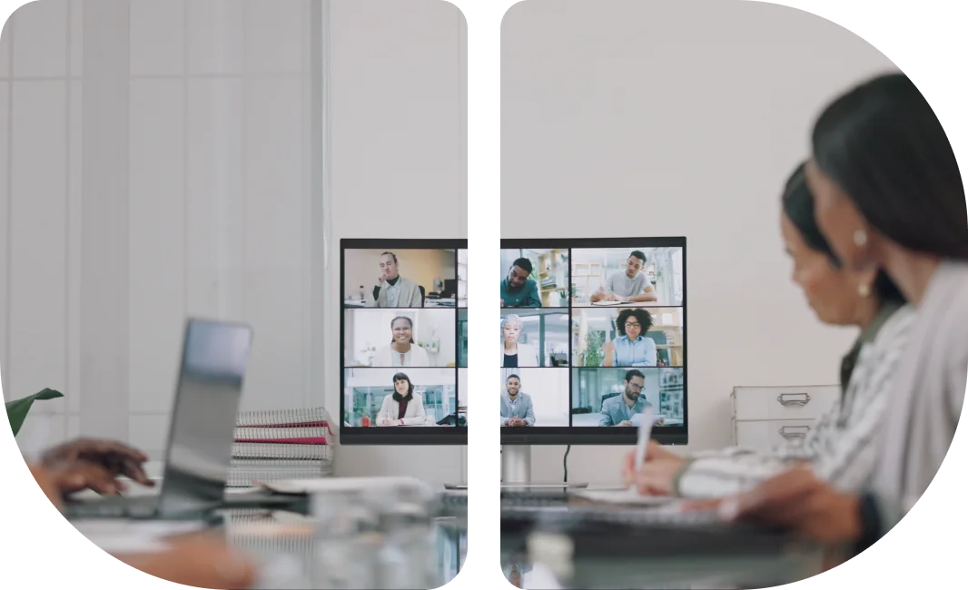 Attendees joining a live webinar from their desks